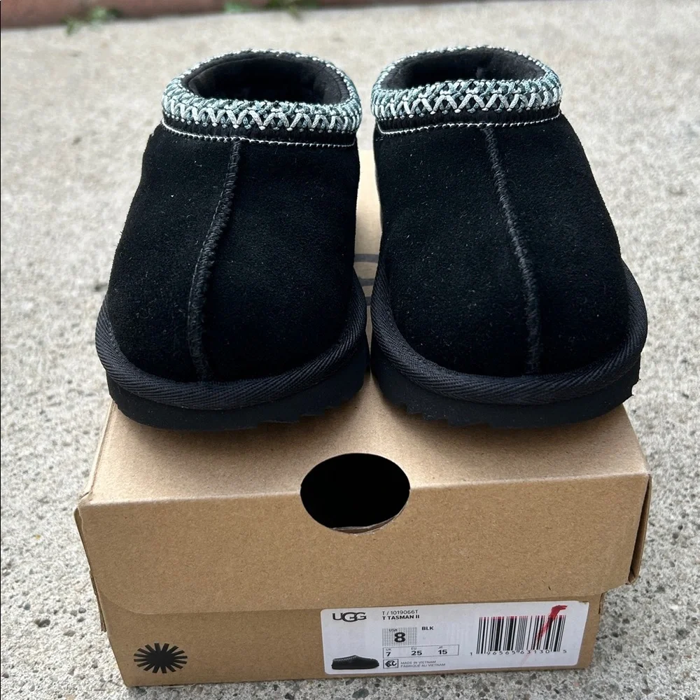 UGG Toddler Tasman Slippers Black Size 6 & 8 Nwt